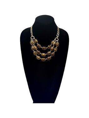 Talbots Tiger's Eye Multi Strand Bib Necklace